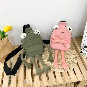 Nailono lady stiliaus animaciją mažas moterų maišą mados mergina kūrybinė asmenybė mielas varlė krepšys pečių maišą