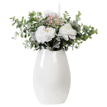 Namo Apdaila Baltos Keramikos Gėlių Vaza Turas Porceliano Gėlių Išdėstymas Darbalaukyje Apdailos Artware Office Deskt Apdaila