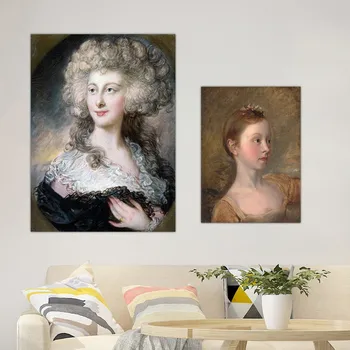 Namo Apdaila Spausdinti Drobė Menas Sienos Nuotraukas Plakatas Drobės Spaudiniai Paveikslų Britų Thomas Gainsborough Moters Portretas