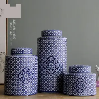 Namų Baldai Jingdezhen Keramikos Klasikinės Mėlynos Ir Baltos Namų Kūrybos Puodą keramikos Jar Papuošalai Namų Porceliano jar vaza
