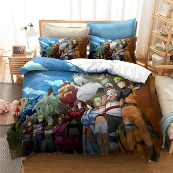 Namų Tekstilės 3d NARUTO Patalynės Komplektas Uzumaki Naruto Hatake Kakashi simbolio, Lova, Patalynė Vaikams Anime Antklode Padengti Rinkiniai