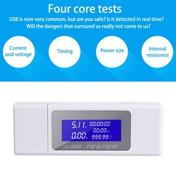 Namų USB Lizdas, Voltmeter Ammeter Baterija Testeris Įtampos Baterijos Įkrovimo Priemonė, Kabelių Atsparumas Testeris