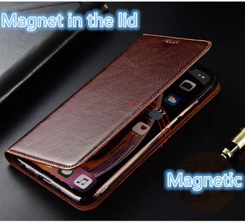 Natūralios odos magnetinio apversti telefoną atveju kortelės lizdo laikiklį, ZTE AKSONAS 11 5G/ZTE AKSONAS 11 SE flip telefonas maišas stovi funda rubisafe