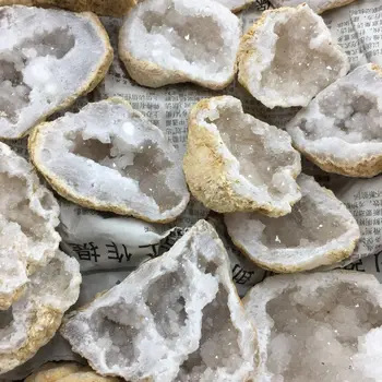 Natūralus baltasis Agatas Geode Gabalas Kvarco Kristalų Sankaupos Mineralų Reiki Healing Kristalų Namų Puošybai