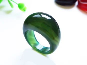 Natūralus žaliasis agatas žiedas vyrams, moterims su tekstūros rankų darbo prekės žadeitas jade žiedai nuvarytas papuošalai natūralaus akmens jade