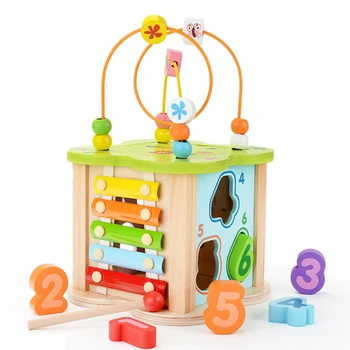 Nauja Vaikų Žaislas Medinis Montessori Kūdikių Aplink Granulių Švietimo Blokai Gėlių Formos Gyvūnų Muzikos Vaikų Dovana Žaislai