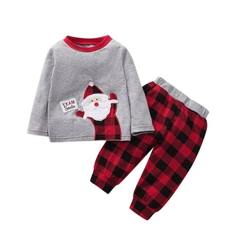 Naujagimį berniuką mergina drabužių žiemos ilgos rankovės animacinių filmų topai+pledas kelnės vaikams kalėdų drabužius naujųjų metų kostiumai vaikams