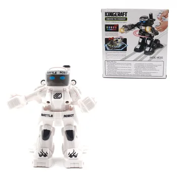 Naujas 2.4 G Nuotolinio Stebėjimo Mūšis Robotas RC Kovos Bokso Robotas Žaislas Dovana Berniukams - Juoda/Balta