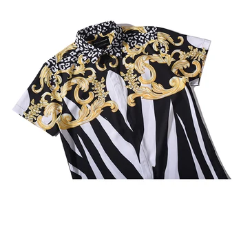 Naujas 2020 metų Vasaros Marškinėliai Vyrams Viršūnes 3d Marškinėliai Spausdinti Rūmuose Aukso Žiedai Dryžuotas Zebras Mados Prekės ženklo Marškinėliai