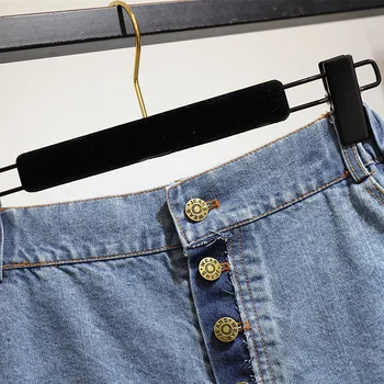 Naujas 2021 m. vasarą plius dydis džinsinio šortai moterims didelių palaidų atsitiktinis elastinga juosmens kišenėje blue hole džinsai, šortai, 4XL 5XL 6XL 7XL