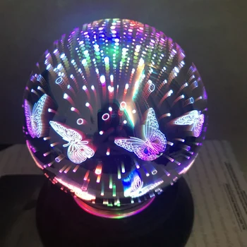Naujas 3D Spalvinga Magija Stiklo Naktį Šviesos Padengti Dekoratyvinis Stalo Lempa USB/AA Baterijos Energijos, Automatinė Sukasi LED Magija Meteoras Lig