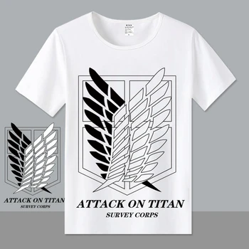 Naujas Anime Ataka Titan Levi/Eren/Mikasa Medvilnės marškinėliai Moterims/Vyrams Marškinėliai O Kaklo trumpomis Rankovėmis Vasaros Drabužių Viršų Tees