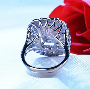 Naujas Atvykimo Prabangūs Papuošalai 18KT Balto Aukso Užpildyta Pagalvėlė Forma 125PCS Pink&White 5A CZ Cirkonis Moterų Vestuvių Karūna Žiedas Dovana