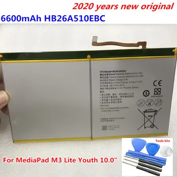 Naujas Aukštos Kokybės 6600mAh HB26A510EBC Mobiliojo Baterija Huawei MediaPad M3 Lite Jaunimo 10.0