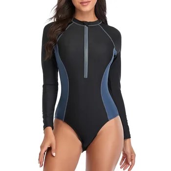 Naujas Kratinys vientisas maudymosi kostiumas ilgomis Rankovėmis maudymosi Kostiumėliai, Sporto Moterų Plaukimo Maudymosi Kostiumas, Paplūdimio Bather Burlente Plaukti Dėvėti 2021