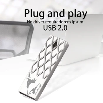 Naujas Metalinis Tušinukas Ratai 64GB 32 GB, USB 2.0 Flash Drive Pen Drive USB atmintinė 16 GB Vandeniui Memory Stick Faktinis Pajėgumas USB 2.0 Diskui