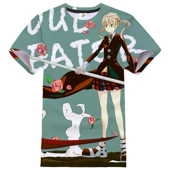 Naujas Soul Eater 3D Print T-shirt Anime Modelis Cosplay Streetwear Vyrų, Moterų Sporto Atsitiktinis O-Kaklo Marškinėlius Hip-Hop Marškinėliai Topai Unisex