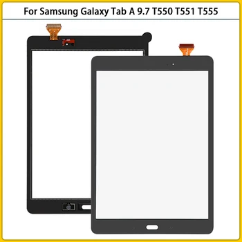 Naujas T550 Touchscreen Samsung Galaxy Tab 9.7 SM-T550 SM-T551 T551 T555 Jutiklinio Ekrano Skydelis skaitmeninis keitiklis Jutiklis Priekinio Stiklo