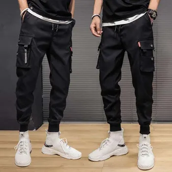 Naujas Vyrų Krovinių Kelnės Poilsiu Multi Kišenės Vintage Mados Vyras Hip-Hop Streetwear Mens Kelnės Safari Sweatpants darbo drabužiai PA45