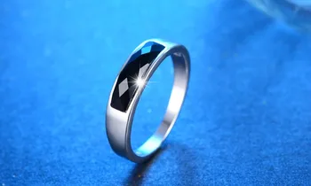 Naujas atvykimo aukštos kokybės mados black crystal 925 sterlingas sidabro ponios'wedding žiedai, papuošalai, dovana lašas laivybos