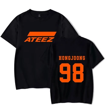Naujas kpop grupės ATEEZ T-shirt marškinėlius Viršūnes Hongjoong Seonghwa Yunho Yeosang San Mingi Wooyoung Jongho ATEEZ Paauglys Z