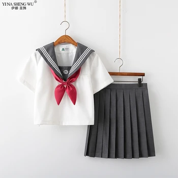 Naujas mokyklines Uniformas JK Japonų Jūreivis Vienodas Anime Cosplay Kostiumai, Marškiniai, Klostuotas Sijonas Rinkiniai Dizainas Paauglių Mergaičių Studentams