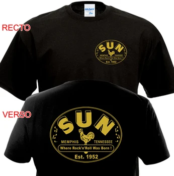 Naujausias 2019 T Shirt Mens T-Shirt Vasarą, O Kaklo Medvilnės SAULĖS Memphis Tennessee rokenrolo Rockabilly 1952 m. 50 s Pinigų Elvist marškinėliai