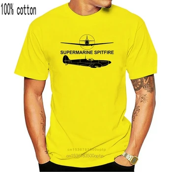 Naujo Prekės Ženklo Drabužius T Shirts Naujovė Kietas Viršūnes Vyrams Trumpomis Rankovėmis Tees Aeroclassic Siluetas Ww2 Supermarine Spitfire Orlaivių Tee