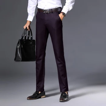 Naujos Prekės Atvykimo Vyrų Kelnės Aukštos Kokybės Klasika Mados Slim Black Verslo Mens Atsitiktinis Visas Ilgis Medvilnė Vyriškos Kelnės