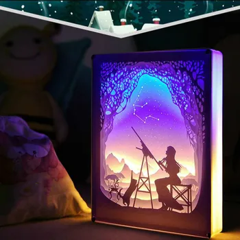 Naujovė Naktį Šviesos Totoro Popieriaus Drožyba Atmosfera Žibintas 3D Popieriaus Drožyba Meno Apdailos Lempa USB Power Gyvenimo Kambario, Miegamasis