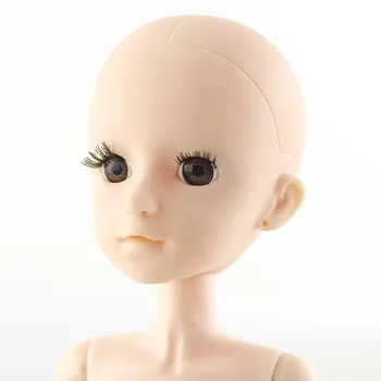 Ne didesnis kaip 36 cm 22 Kilnojamojo Bendras BJD Doll Moterų Plika Nuded Kūno 3D Akys Plikos Galvos PASIDARYK pats Makiažas Lėlės, Žaislai Mergaitėms Dovanų