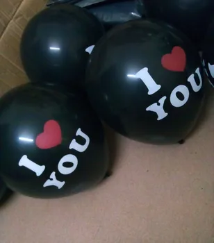 Nemokamai 100vnt/daug aš TAVE MYLIU lateksiniai balionai Juoda helio balionas Vestuvių dekoravimas Valentino dieną grupė tiekia didmeninės