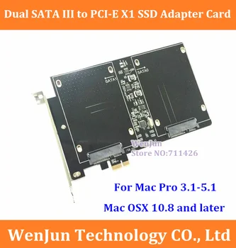 Nemokamas Pristatymas Aukštos Kokybės Dual SATA III PCI-E X1 SSD Adapterio plokštę, skirtą 