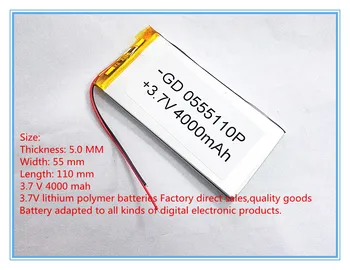 Nemokamas pristatymas 3,7 V ličio polimerų baterija 4000 mah didelės talpos PDA tablet PC VIDURIO 5055110