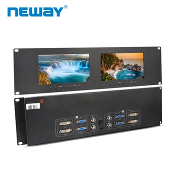 Neway RM71D 3U Rackmount 7 colių Dual Stebi DVI VGA Vaizdo Įvesties&Out