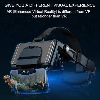 Nešiojamų 4.7-6.3 colių Mobiliojo Telefono VR Akiniai, Dėžutė Filmą 3D Akiniai laisvų Rankų įranga Šalmas