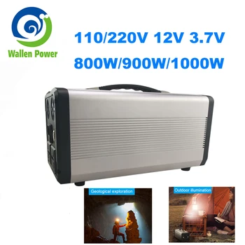 Nešiojamų Elektros Generatorius 12V Ličio Pagalbos Baterijų elektrinę 800W 1000W Pure Sine AC 110V, 220V, atsarginė Baterija