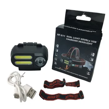 Nešiojamų Mini XPE+2* COB LED Žibintai USB Įkrovimo Kempingas priekinis žibintas Žvejybos Darbą, Šviesos, atsparus Vandeniui Naktinis Apšvietimas Žibintuvėlis