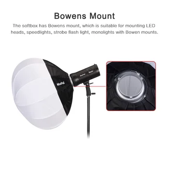 NiceFoto 50cm/20inch, Sulankstomas Softbox šviesos komplektas Soft Box fotografijos priedai su bowens Mount Greitai Įdiegti Nešiojamų