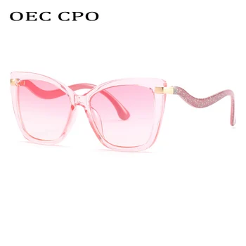 OEC CPO Vintage Juodas Kvadratas Akiniai nuo saulės Moterims Šviesą Negabaritinių Akiniai nuo Saulės Akiniai Moterų Mados Akiniai oculos de sol feminin