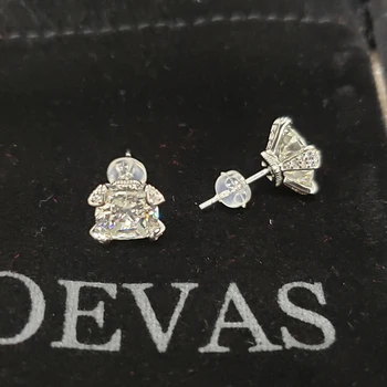 OEVAS 925 Sterlingas Sidabro Putojantis 8*8mm Aukštos Anglies Diamond Stud Auskarai Moterims Vestuves Fine Jewelry Didmeninės