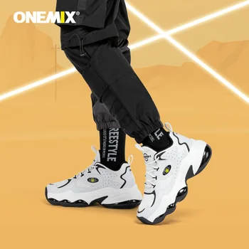 ONEMIX 2020 Naują Atvykimo Unisex Bėgimo Bateliai Juodos spalvos Aukštis Didėja Vyrai Sportbačiai Kvėpuojantis Moterų Platforma Sportiniai Bateliai
