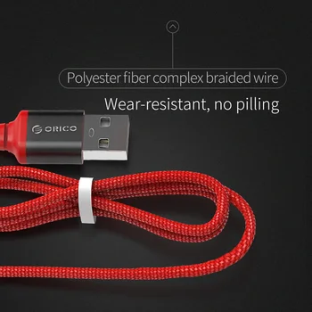 ORICO USB Kabelis Scharge Micro USB-Kabelį 1m/3ft Įkrovimo Laidas Juoda/Raudona Sinchronizavimo Kabelis išmanųjį Telefoną, Planšetinį kompiuterį