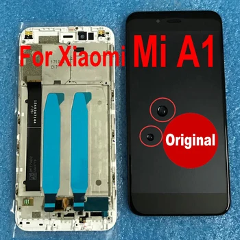 Originalas Nauja, Xiaomi Mi A1 Mia1 2.5 D Stiklo LCD Ekranas skaitmeninis keitiklis Assemsbly su Rėmu Skydelis Mi 5X Mi5X Pantalla