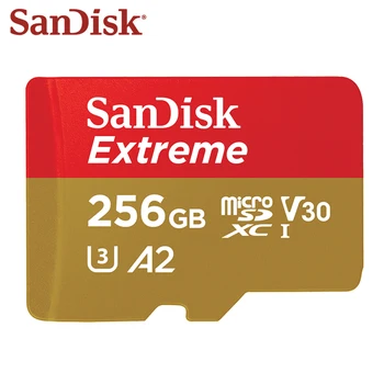Originalios Sandisk Extreme Atminties Kortelė 256 GB Klasės 10 UHS-I Flash Kortelės U3 Didelės Spartos A2 V30 Micro SD Kortelė TF Extreme PRO Kortelė