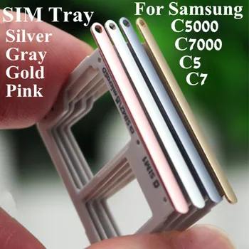 Originalus, SIM Laikiklis Sim Dėklas Samsung C5 C5000 C7 C7000 Nano SIM Micro SD Kortelę atveju kabinoje atsarginės Dalys