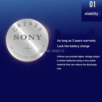 Originalus Sony CR2430 DL2430 CR 2430 3V Ličio Baterija Smart Žiūrėti Ausinių Žaislas masto laikrodžiai klausos Mygtuką Monetos