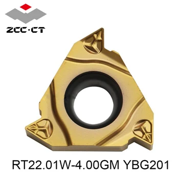 Originalus ZCC RT22.01W-4.00 GM YBG201 Karbido Įdėklai 22ER 4.0 ISO RT22.01 4.00 GM 10vnt Tekinimo Įrankiai, Tekinimo Įrankis CNC Cutter