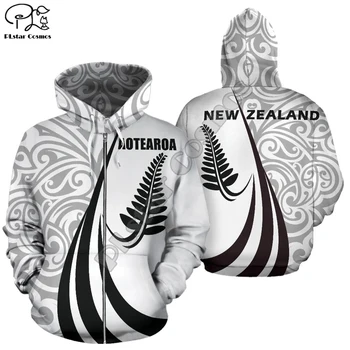 PLstar Kosmosas Naujosios Zelandijos Šalies Maorių Aotearoa Genties Tatuiruotės Simbolis 3Dprint Vyrų/Moterų NewFashion Harajuku Hoodies Puloveris B-5
