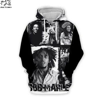 PLstar Kosmosas Reggae Atlikėjas HipHop Legenda Bob Marley Juokinga NewFashion Streetwear 3DPrint Užtrauktuką/Hoodies/Megztiniai/Striukė A-1